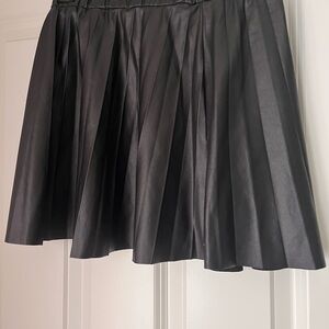 Zara Black Pleated Skater Mini Skirt